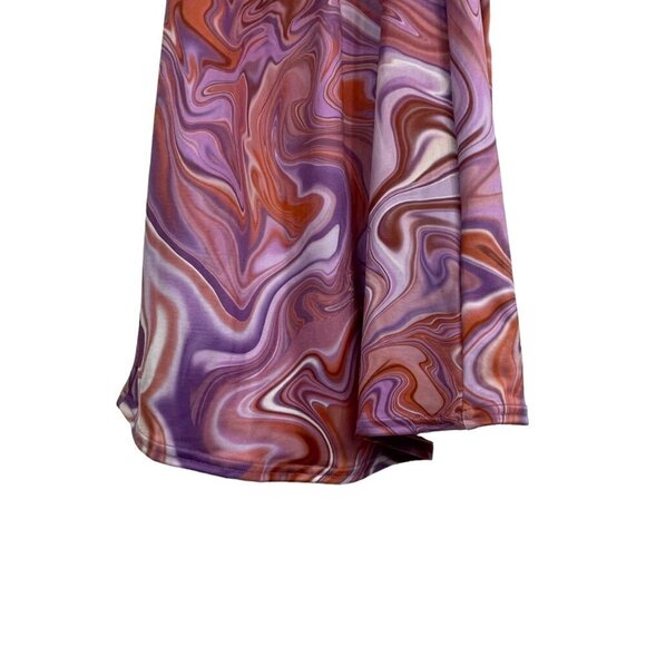 House of CB London Kasia Purple Swirl Print Cut Out Midi Dress Size M - Picture 3 of 12